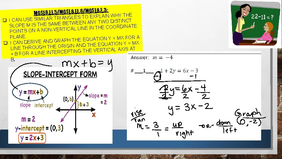 E 8. F. 3: MGSE 8. EE. 5/MGSE 8. EE. 6/MGS AIN WHY THE