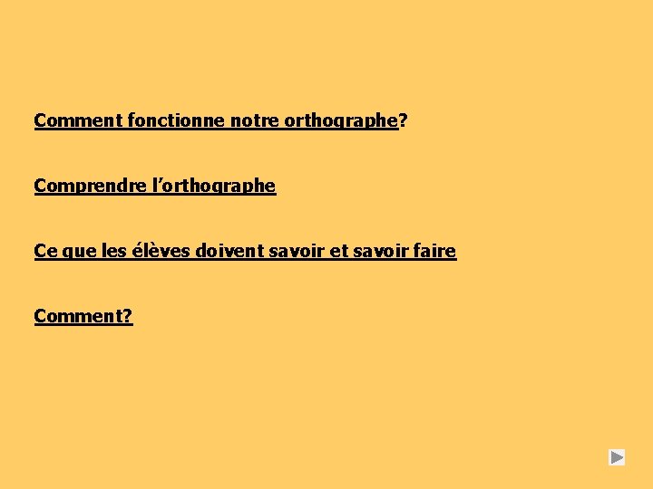 Comment fonctionne notre orthographe? Comprendre l’orthographe Ce que les élèves doivent savoir et savoir