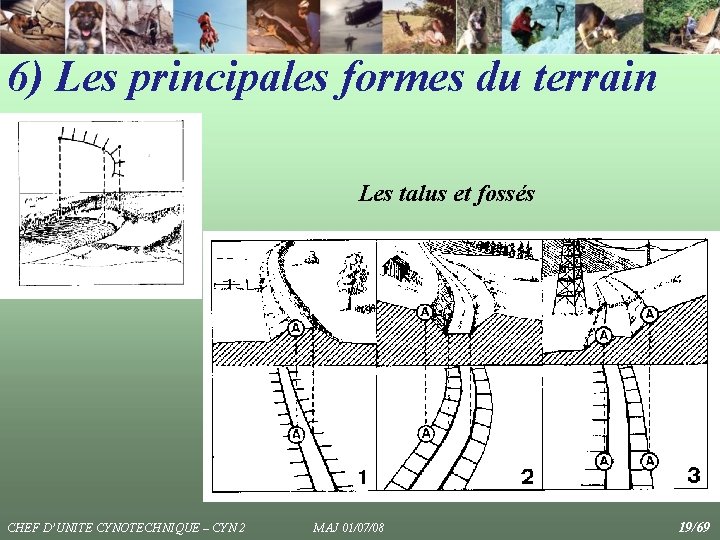6) Les principales formes du terrain Les talus et fossés CHEF D’UNITE CYNOTECHNIQUE – 6) Les principales formes du terrain Les talus et fossés CHEF D’UNITE CYNOTECHNIQUE –