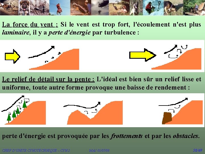 La force du vent : Si le vent est trop fort, l'écoulement n'est plus La force du vent : Si le vent est trop fort, l'écoulement n'est plus
