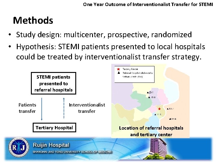 One Year Outcome of Interventionalist Transfer for STEMI Methods • Study design: multicenter, prospective,