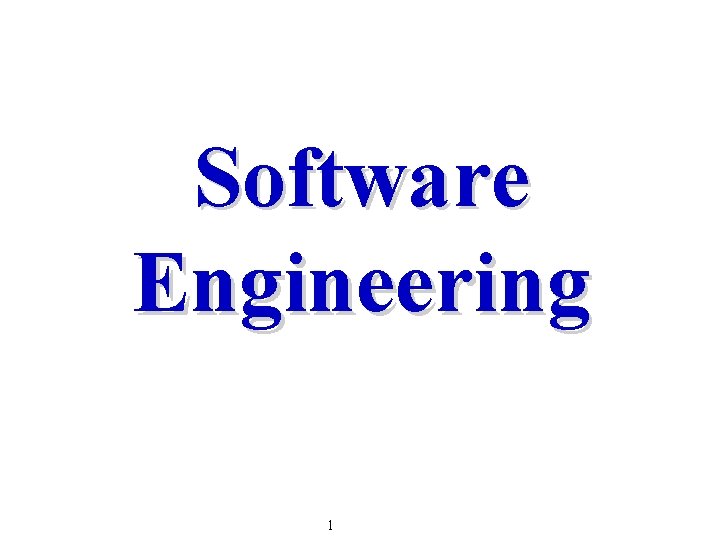 Software Engineering 1 