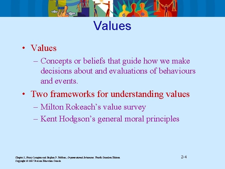 Values • Values – Concepts or beliefs that guide how we make decisions about