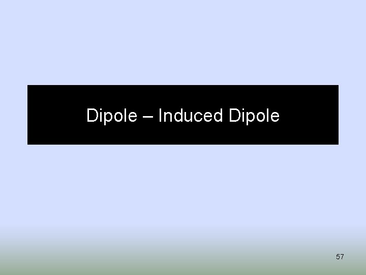 Dipole – Induced Dipole 57 