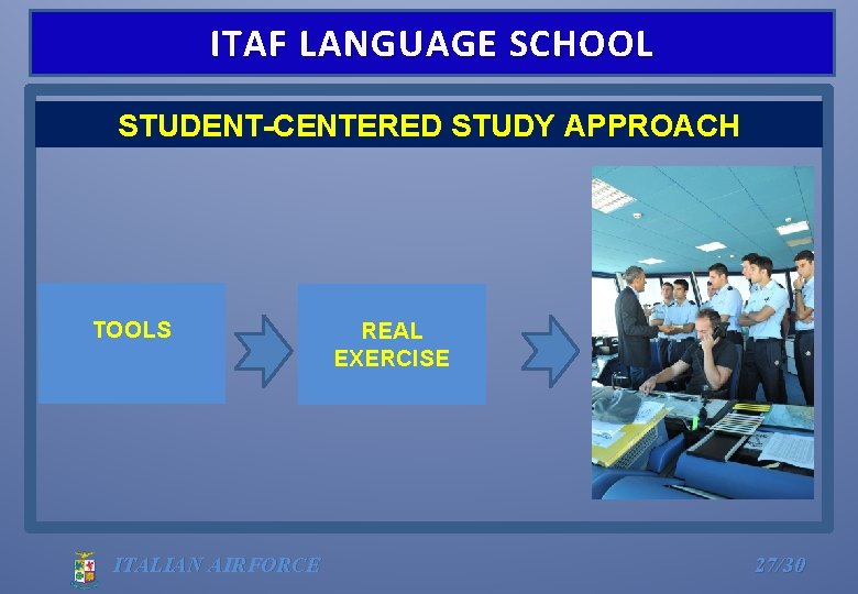 ITAF LANGUAGE SCHOOL STUDENT-CENTERED STUDY APPROACH TOOLS ITALIAN AIRFORCE REAL EXERCISE 27/30 