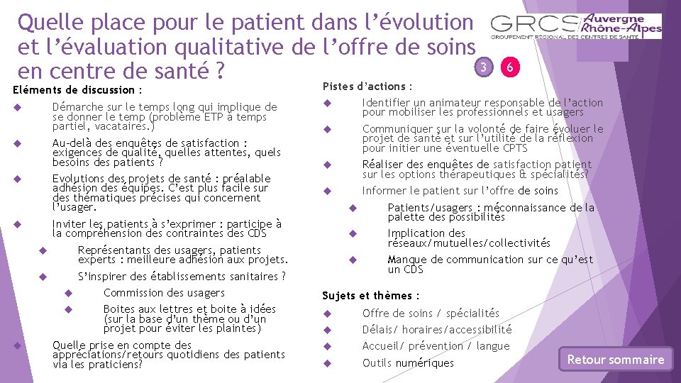 Quelle place pour le patient dans l’évolution et l’évaluation qualitative de l’offre de soins