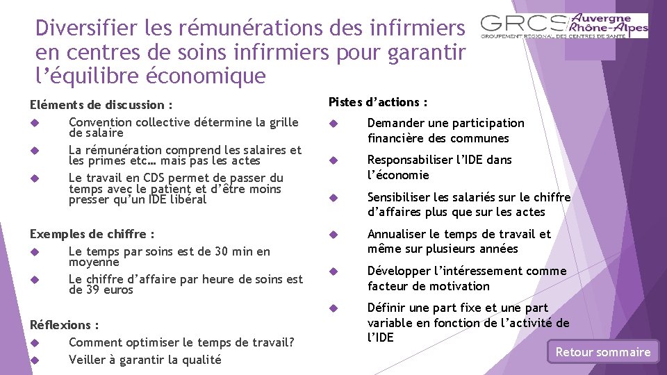 Diversifier les rémunérations des infirmiers en centres de soins infirmiers pour garantir l’équilibre économique
