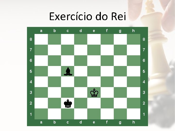 Exercício do Rei a b c d e f g h 8 8 7