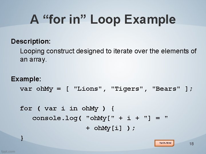 Looping Constructs Here we go loop de loop