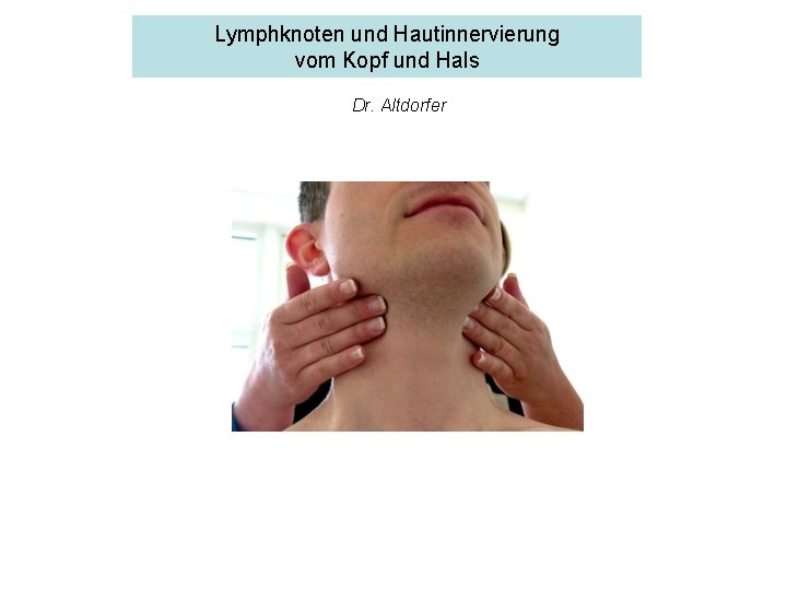 Lymphknoten und Hautinnervierung vom Kopf und Hals Dr. Altdorfer 
