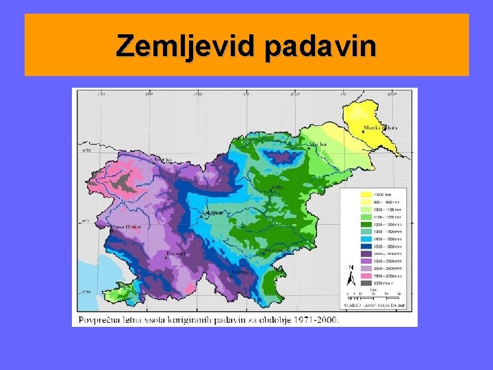 Zemljevid padavin 