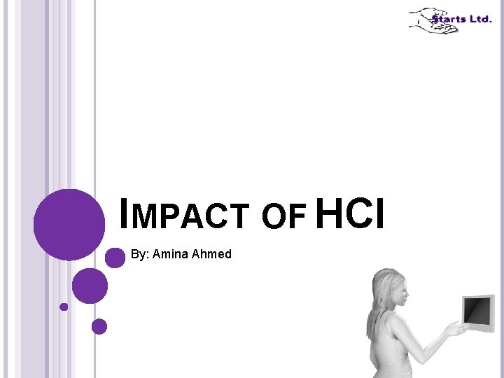 IMPACT OF HCI By: Amina Ahmed 