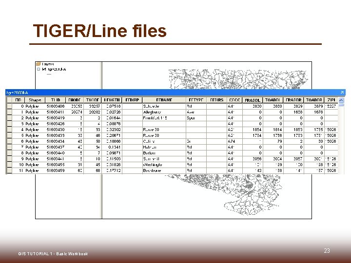 TIGER/Line files GIS TUTORIAL 1 - Basic Workbook 23 