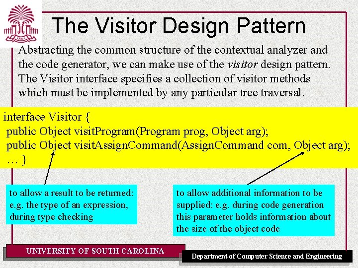 The Visitor Design Pattern Abstracting the common structure of the contextual analyzer and the