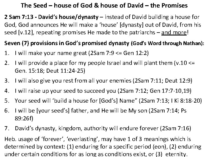 The Seed – house of God & house of David – the Promises 2