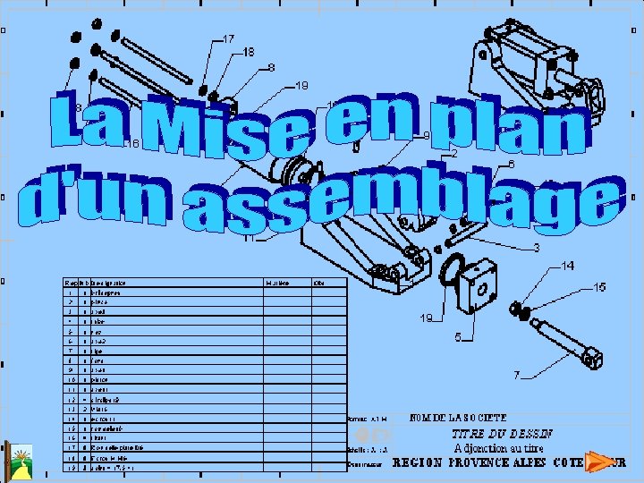 Mise en plan d’un assemblage 