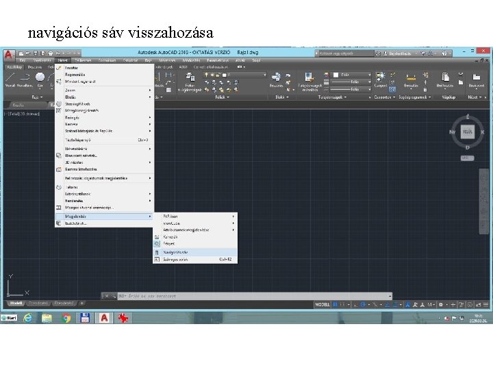 navigációs sáv visszahozása 
