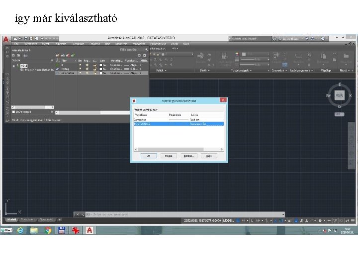 így már kiválasztható 
