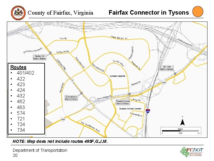 County of Fairfax, Virginia Routes • 401/402 • 423 • 424 • 432 •