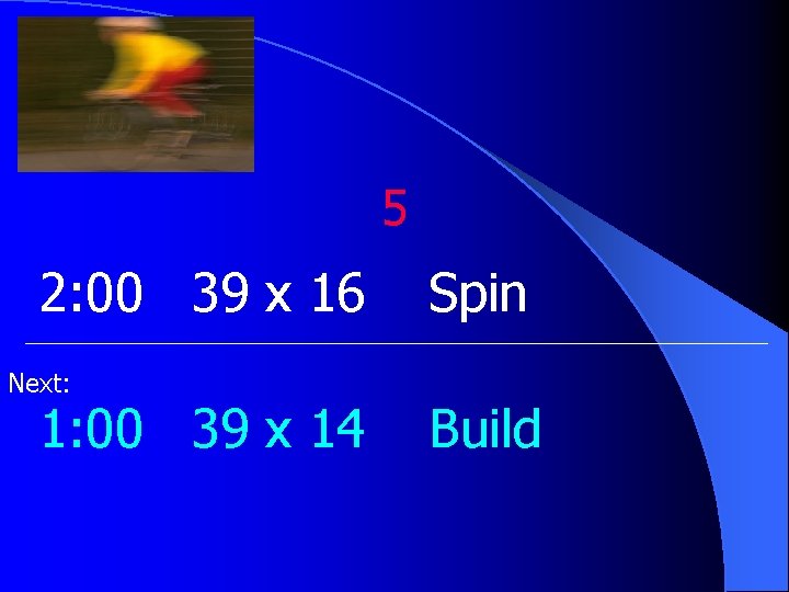 5 2: 00 39 x 16 Next: 1: 00 39 x 14 Spin Build