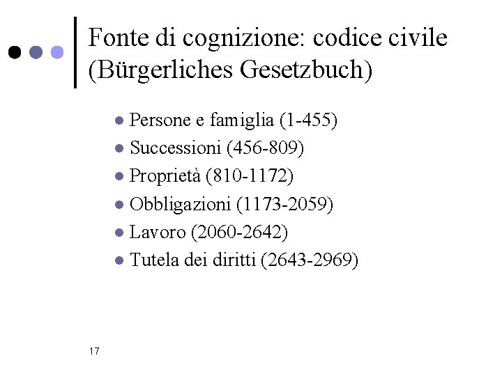 Fonte di cognizione: codice civile (Bürgerliches Gesetzbuch) Persone e famiglia (1 -455) l Successioni