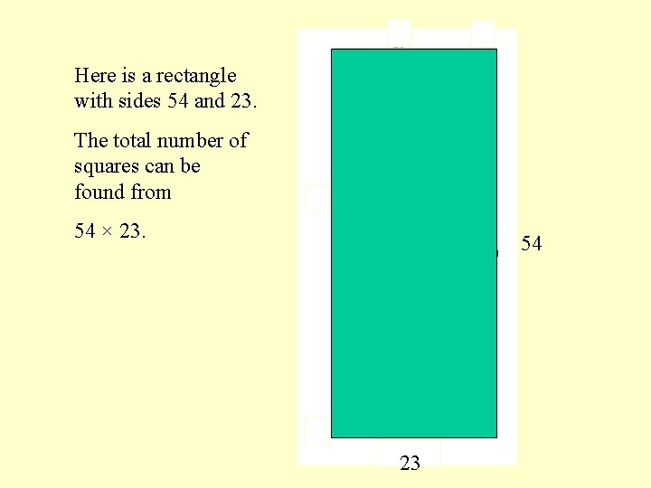 Here is a rectangle with sides 54 and 23. The total number of squares