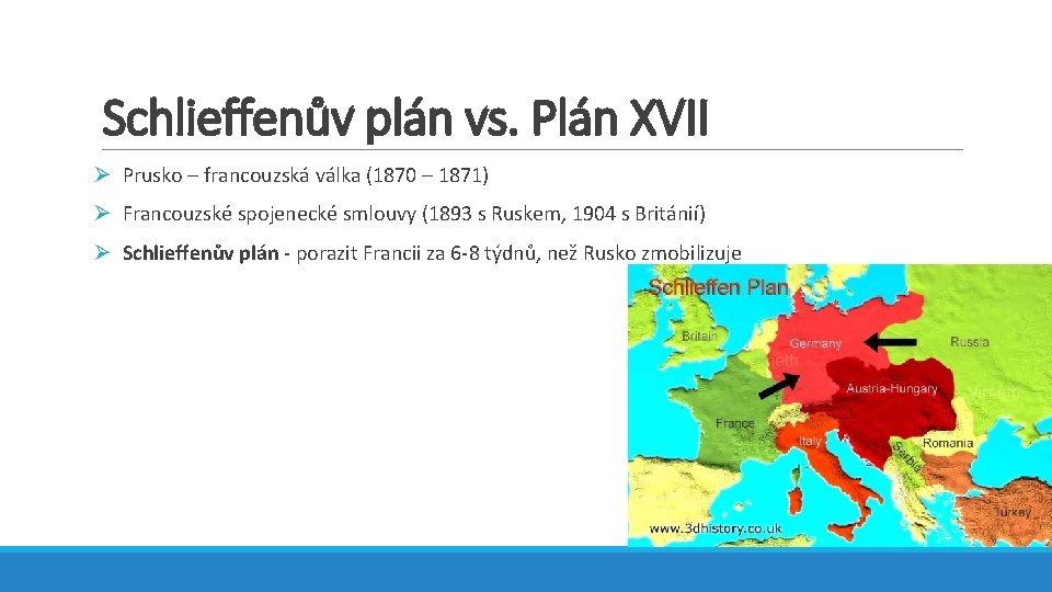 Schlieffenův plán vs. Plán XVII Ø Prusko – francouzská válka (1870 – 1871) Ø