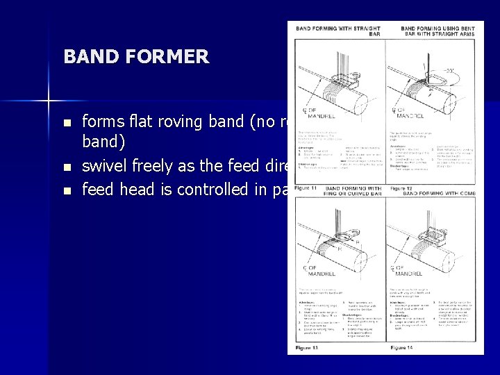 BAND FORMER n n n forms flat roving band (no roping or spreading of
