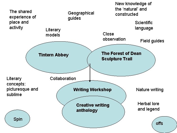 The shared experience of place and activity Geographical guides Literary models Spin Scientific language