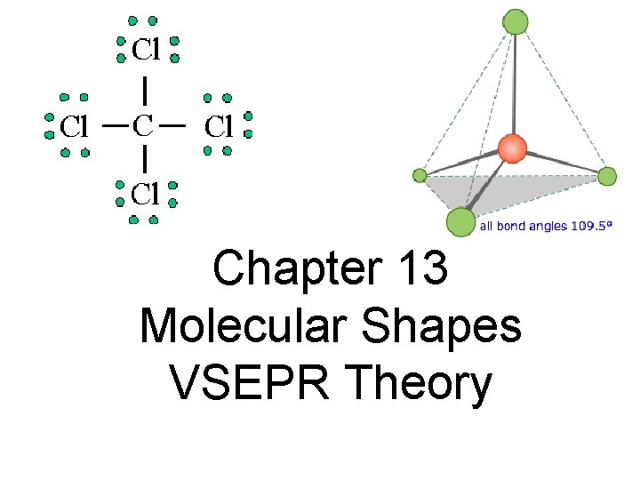 Chapter 13 Molecular Shapes VSEPR Theory 