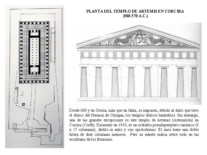 PLANTA DEL TEMPLO DE ARTEMIS EN CORCIRA (580 -570 A. C. ) Desde 600