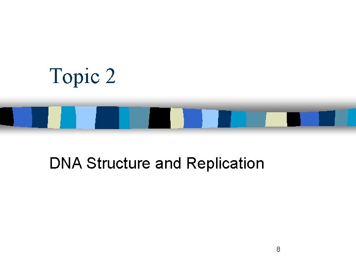 Topic 2 DNA Structure and Replication 8 