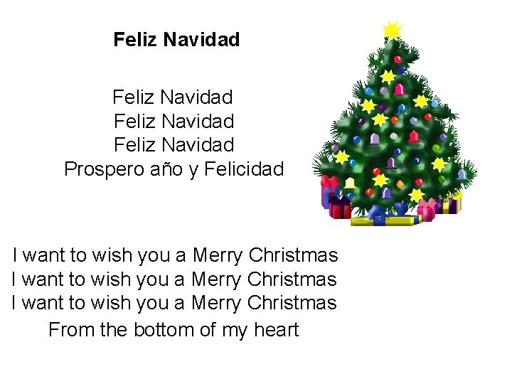 Feliz Navidad Prospero año y Felicidad I want to wish you a Merry Christmas