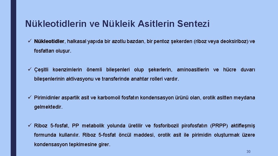 Nükleotidlerin ve Nükleik Asitlerin Sentezi ü Nükleotidler, halkasal yapıda bir azotlu bazdan, bir pentoz