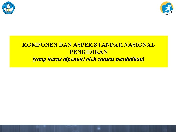 KOMPONEN DAN ASPEK STANDAR NASIONAL PENDIDIKAN (yang harus dipenuhi oleh satuan pendidikan) 