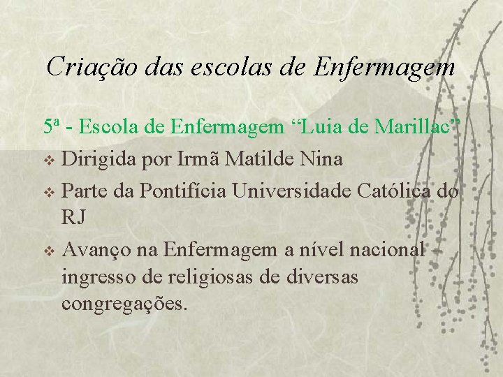 Criação das escolas de Enfermagem 5ª - Escola de Enfermagem “Luia de Marillac” v