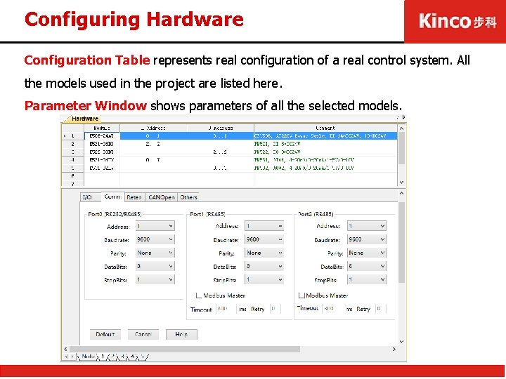 Configuring Hardware Configuration Table represents real configuration of a real control system. All the