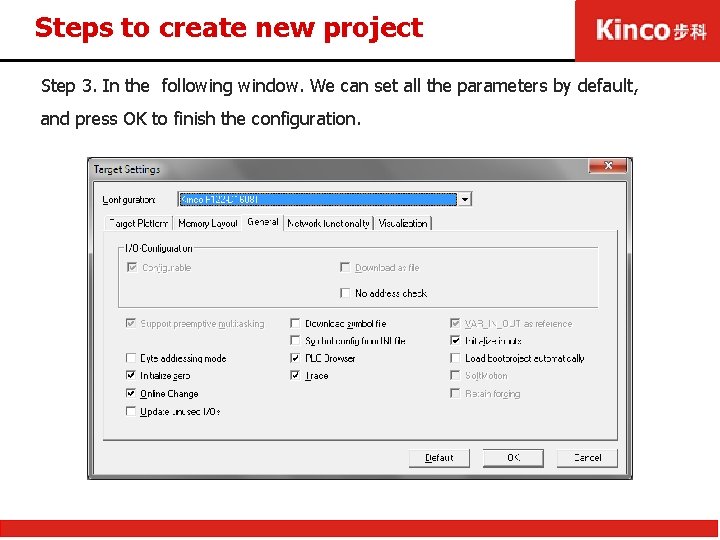 Steps to create new project Step 3. In the following window. We can set