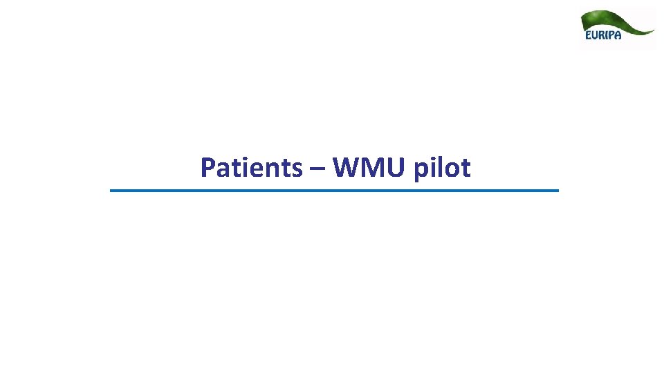 Patients – WMU pilot 
