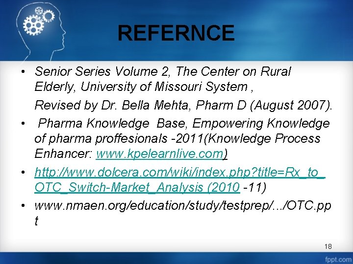 REFERNCE • Senior Series Volume 2, The Center on Rural Elderly, University of Missouri