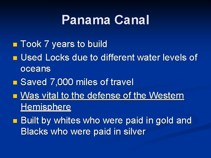 Panama Canal Took 7 years to build n Used Locks due to different water