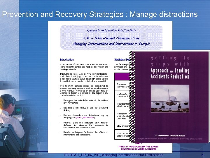 Prevention and Recovery Strategies : Manage distractions OGHFA 1_HP_04_VIS_Managing Interruptions and Distractions 22 