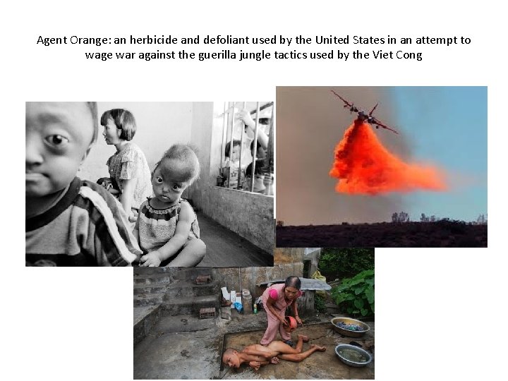 Agent Orange: an herbicide and defoliant used by the United States in an attempt Agent Orange: an herbicide and defoliant used by the United States in an attempt