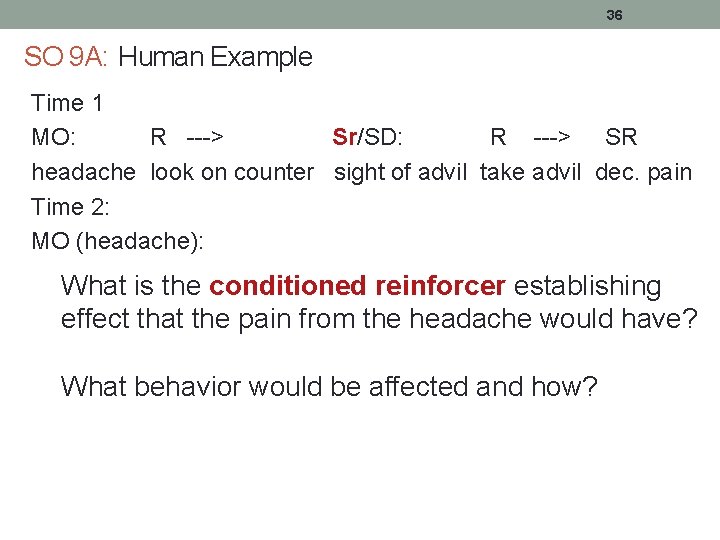 36 SO 9 A: Human Example Time 1 MO: R ---> Sr/SD: R --->