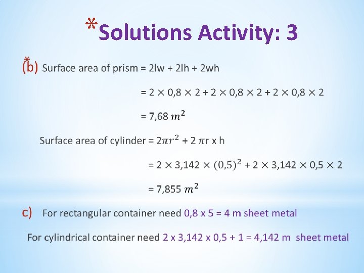 *Solutions Activity: 3 * 