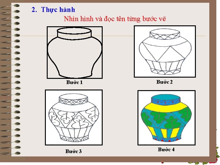 2. Thực hành Nhìn hình và đọc tên từng bước vẽ Bước 1 Bước