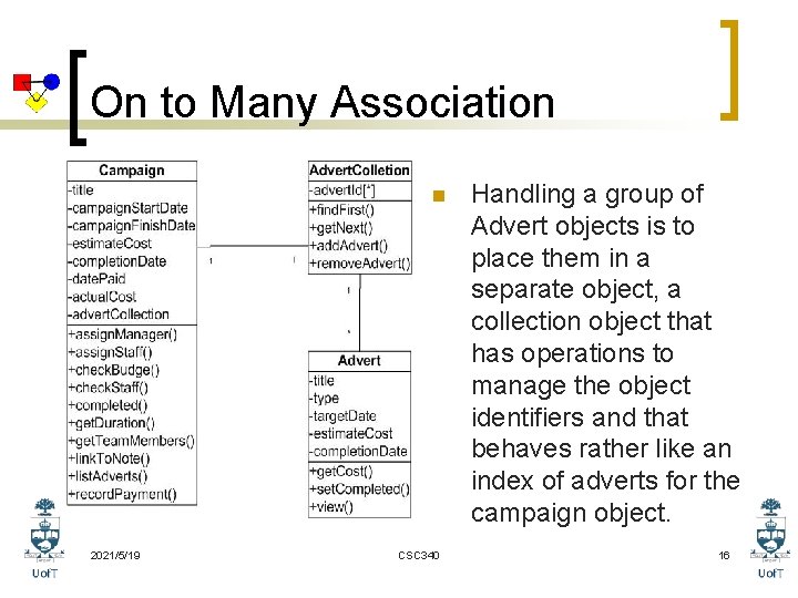 On to Many Association n 2021/5/19 CSC 340 Handling a group of Advert objects