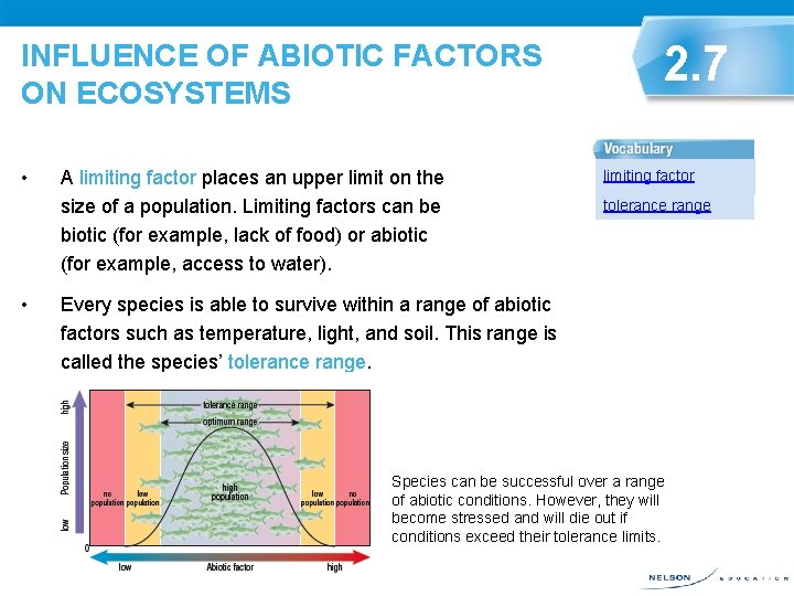 INFLUENCE OF ABIOTIC FACTORS ON ECOSYSTEMS • • A limiting factor places an upper