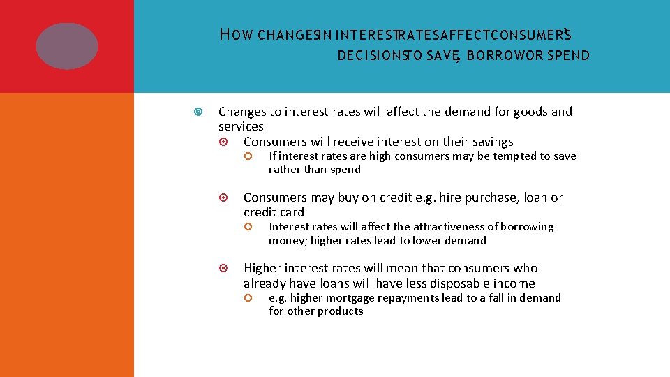 H OW CHANGESIN INTERESTRATES AFFECTCONSUMERS ’ DECISIONSTO SAVE, BORROWOR SPEND Changes to interest rates