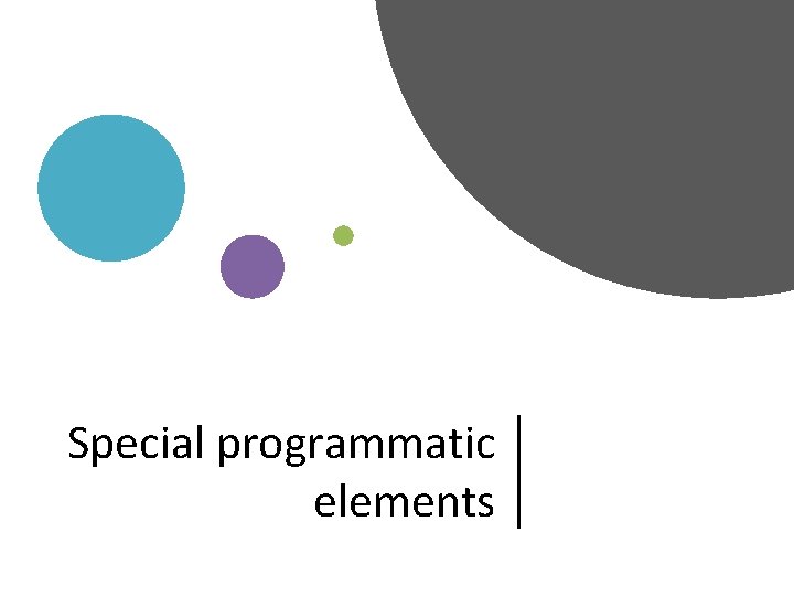 Special programmatic elements 